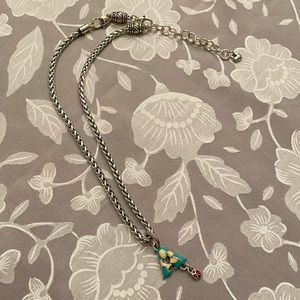 NWOB Brighton Classic Short Necklace w/ Letter A and Ladybug Charm